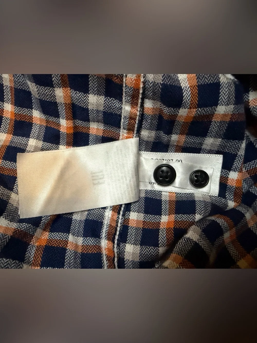 Banana Republic Luxe Slim Fit XL Plaid Button Down Shirt Blue Orange
